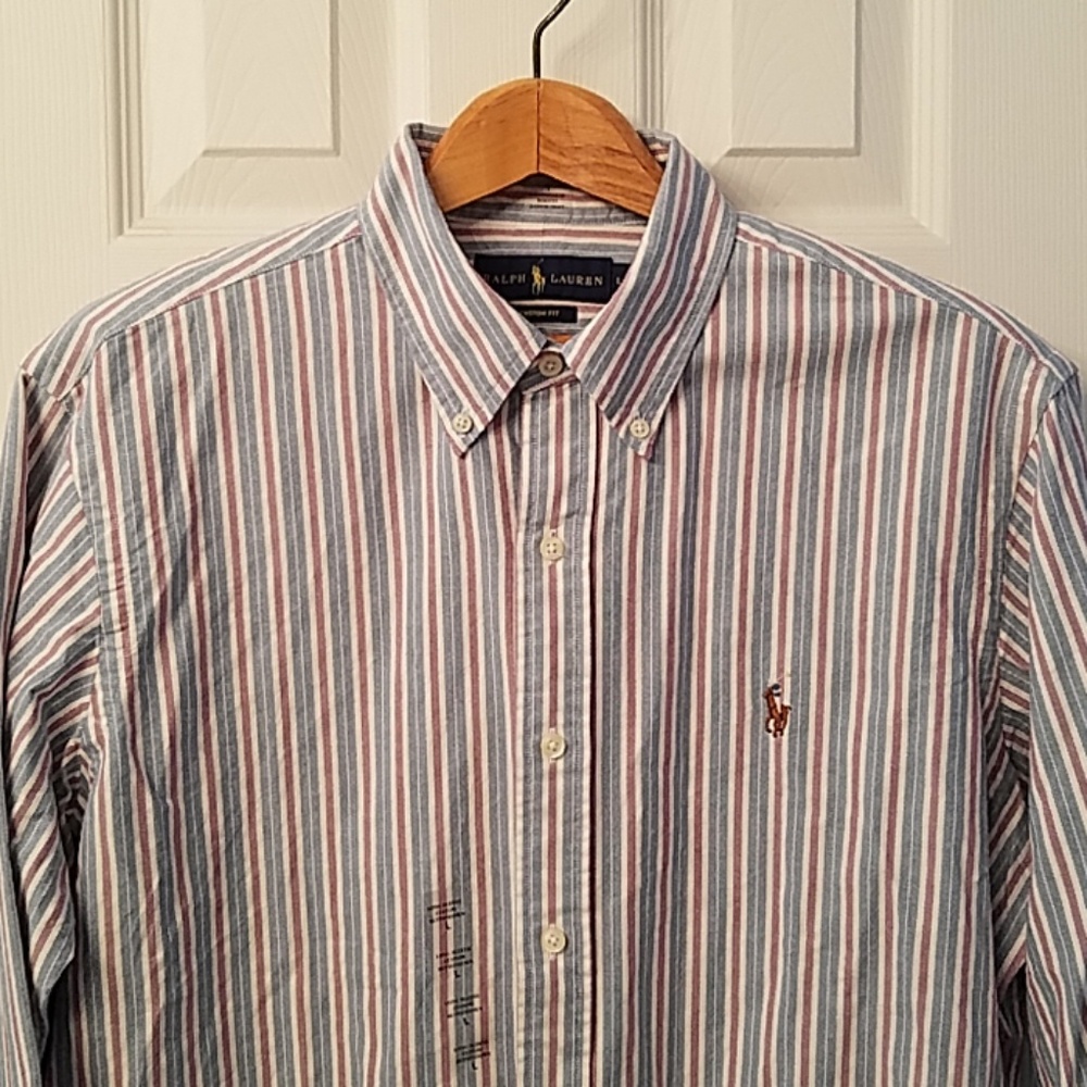 NWT Ralph Lauren Custom Fit Dress Shirt Mens L/G